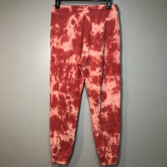 Design Lab Lord & Taylor Pink Tie Dye Waffle Lounge Pants Joggers - Picture 2 of 10